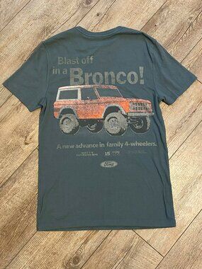 Goodfellow & Co. Ford Bronco Tee, Unisex Short Sleeve Shirt, Grey/Blue, Size S